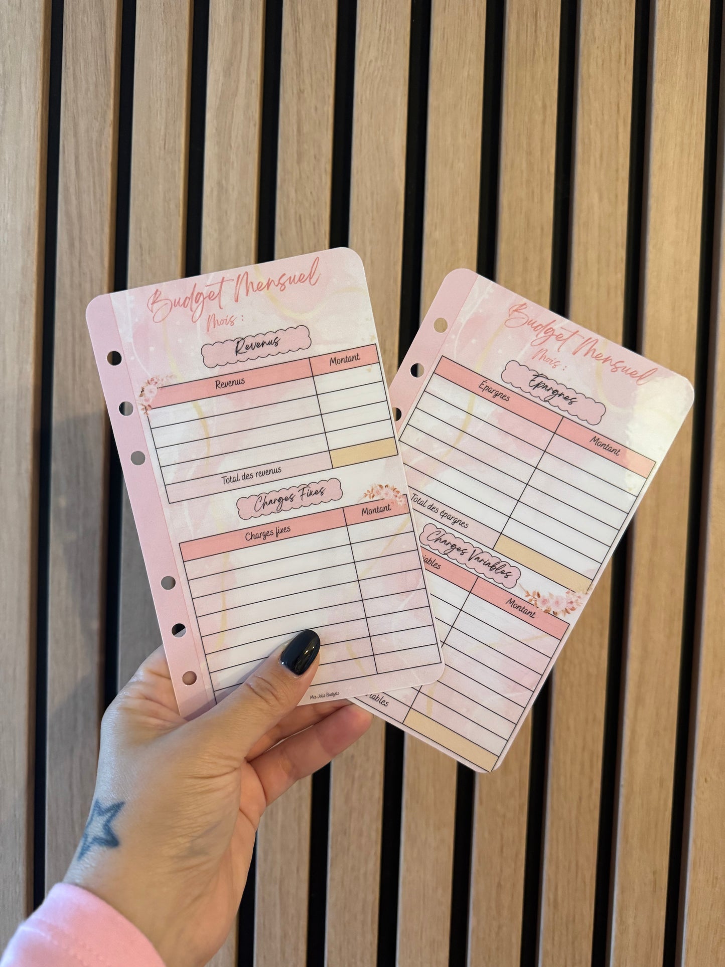 2 Fiches Budgétaires Recto verso Élégance Fleurie ( 2 formats)