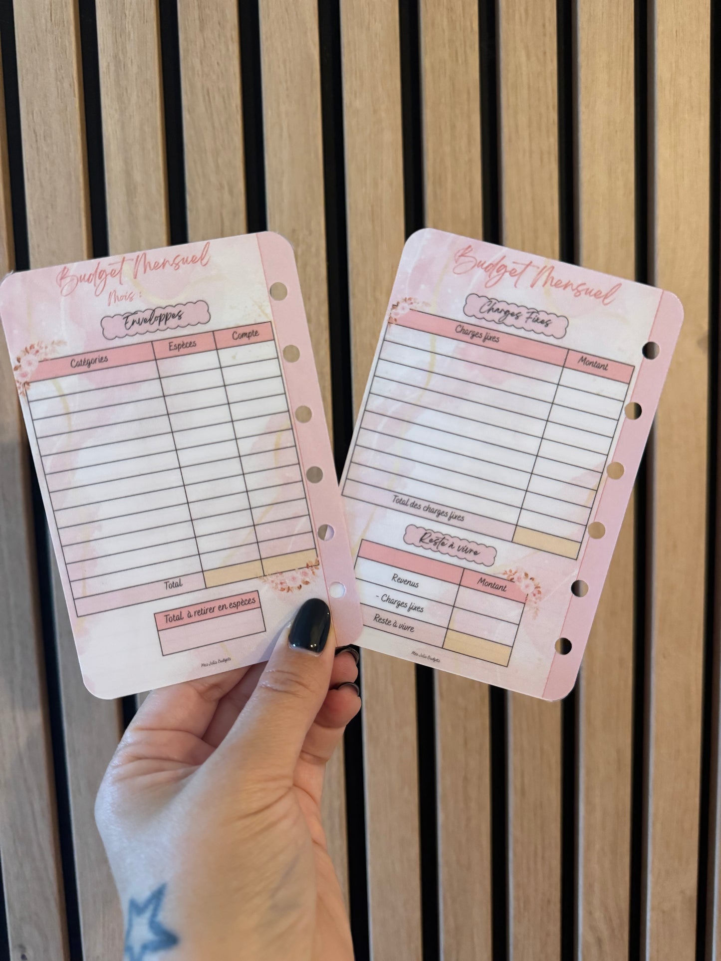 2 Fiches Budgétaires Recto verso Élégance Fleurie ( 2 formats)