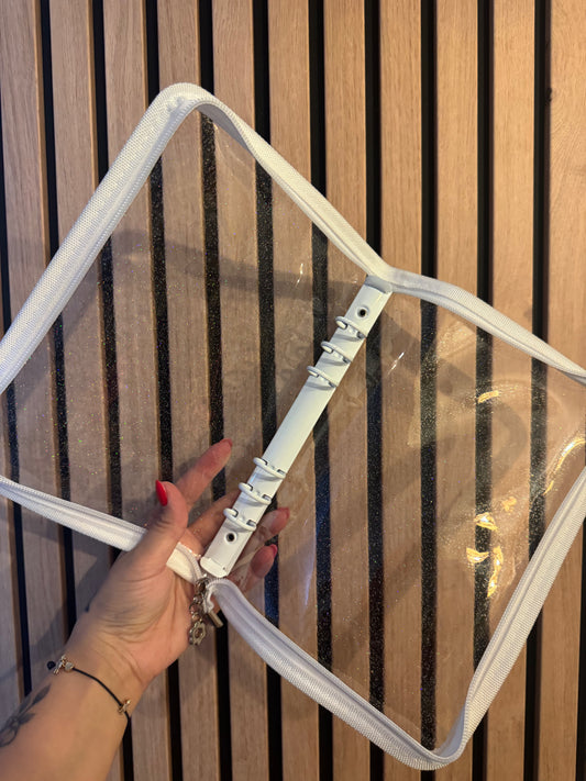 Classeur avec fermeture A5 blanc à paillettes