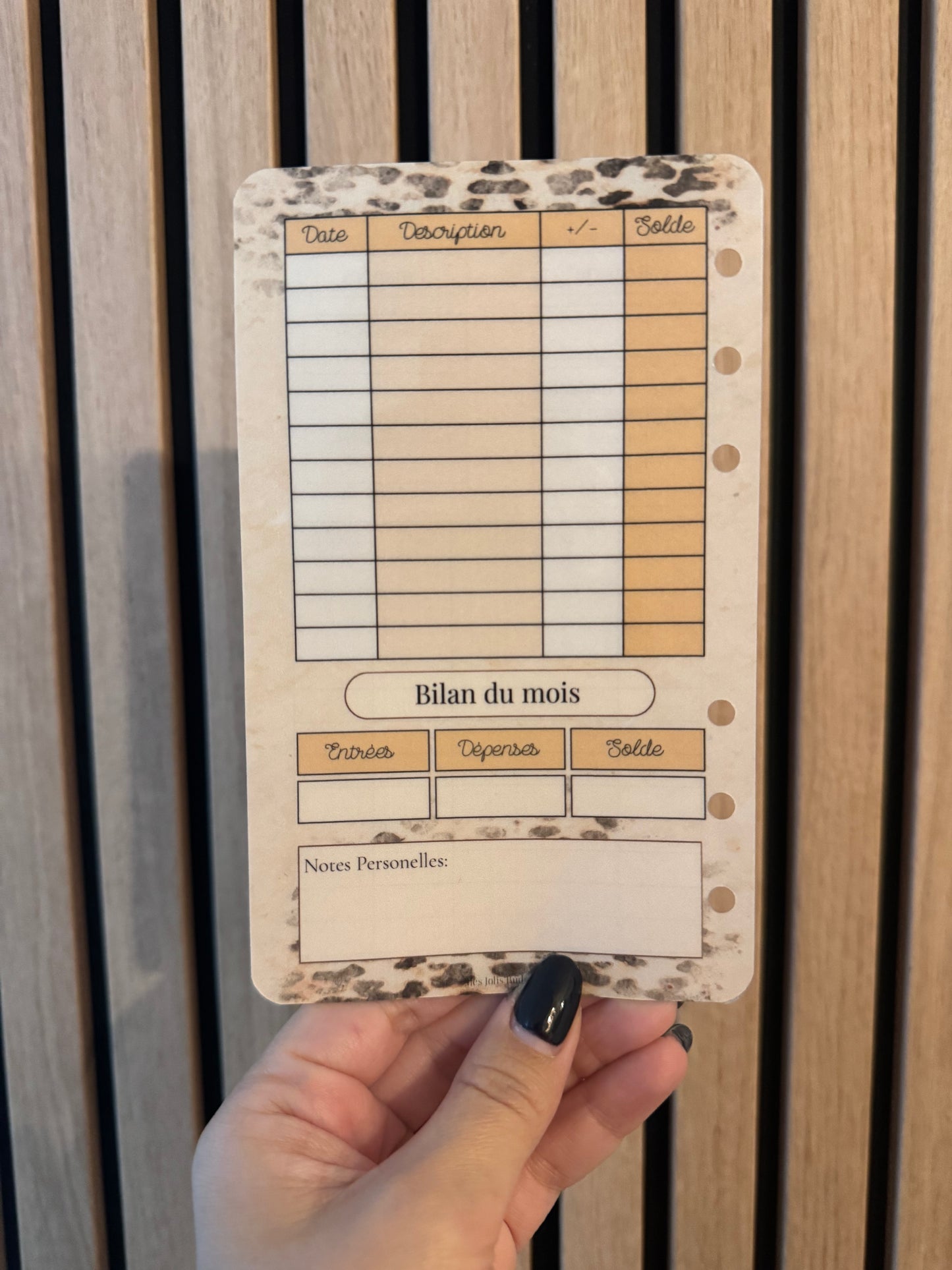 Tracker budget recto verso A6 leopard
