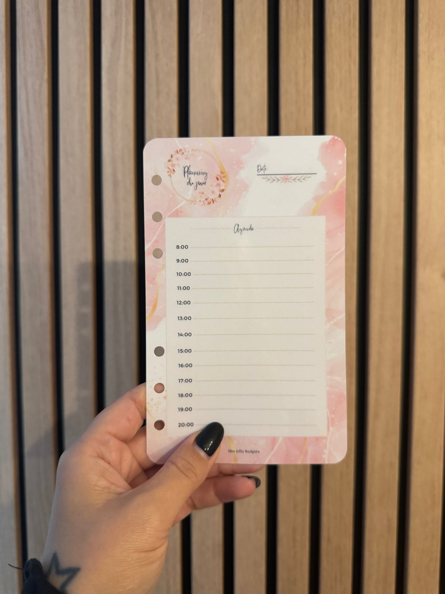 Fiche « Mon Planning du jour »