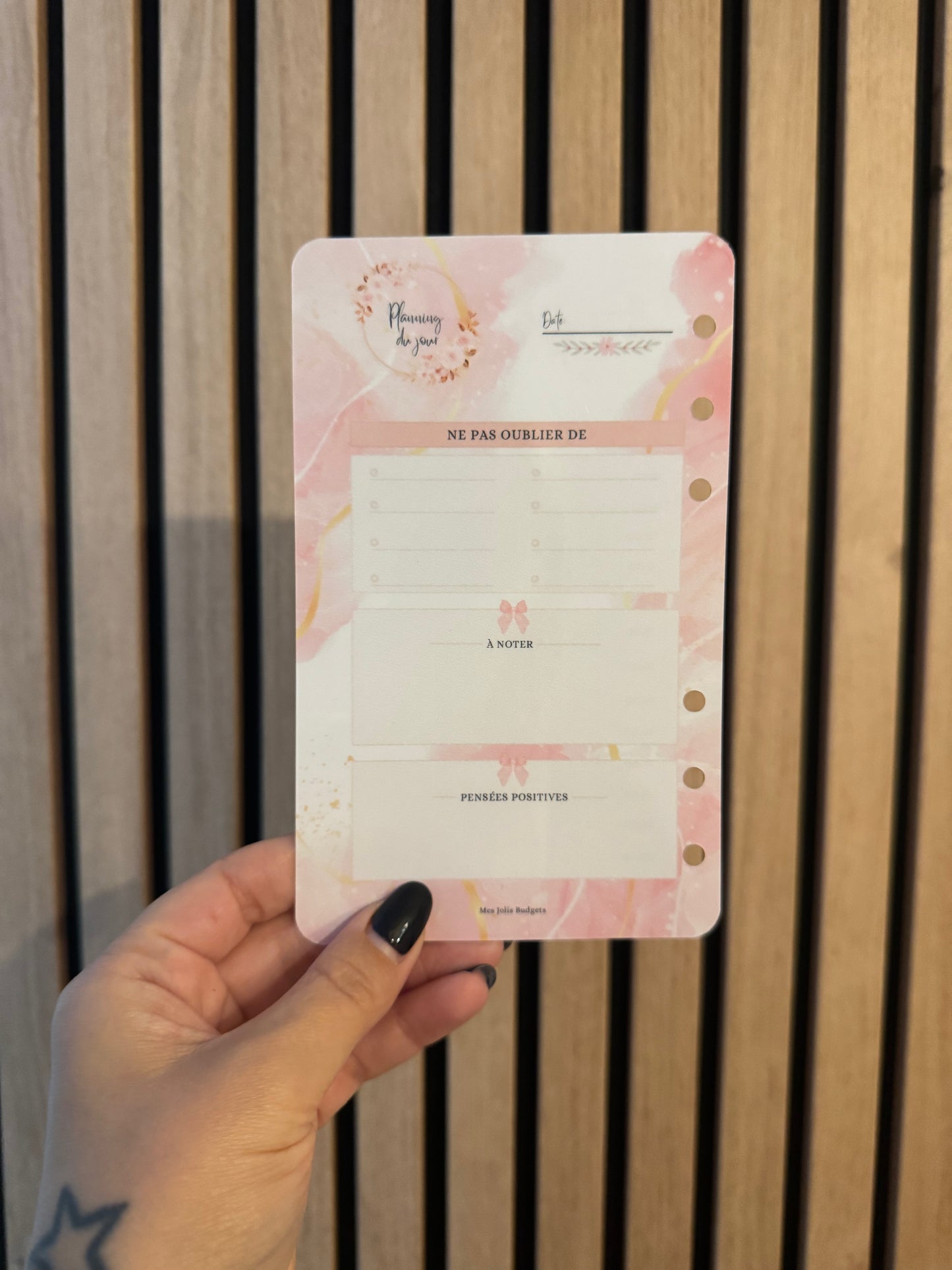 Fiche « Mon Planning du jour »