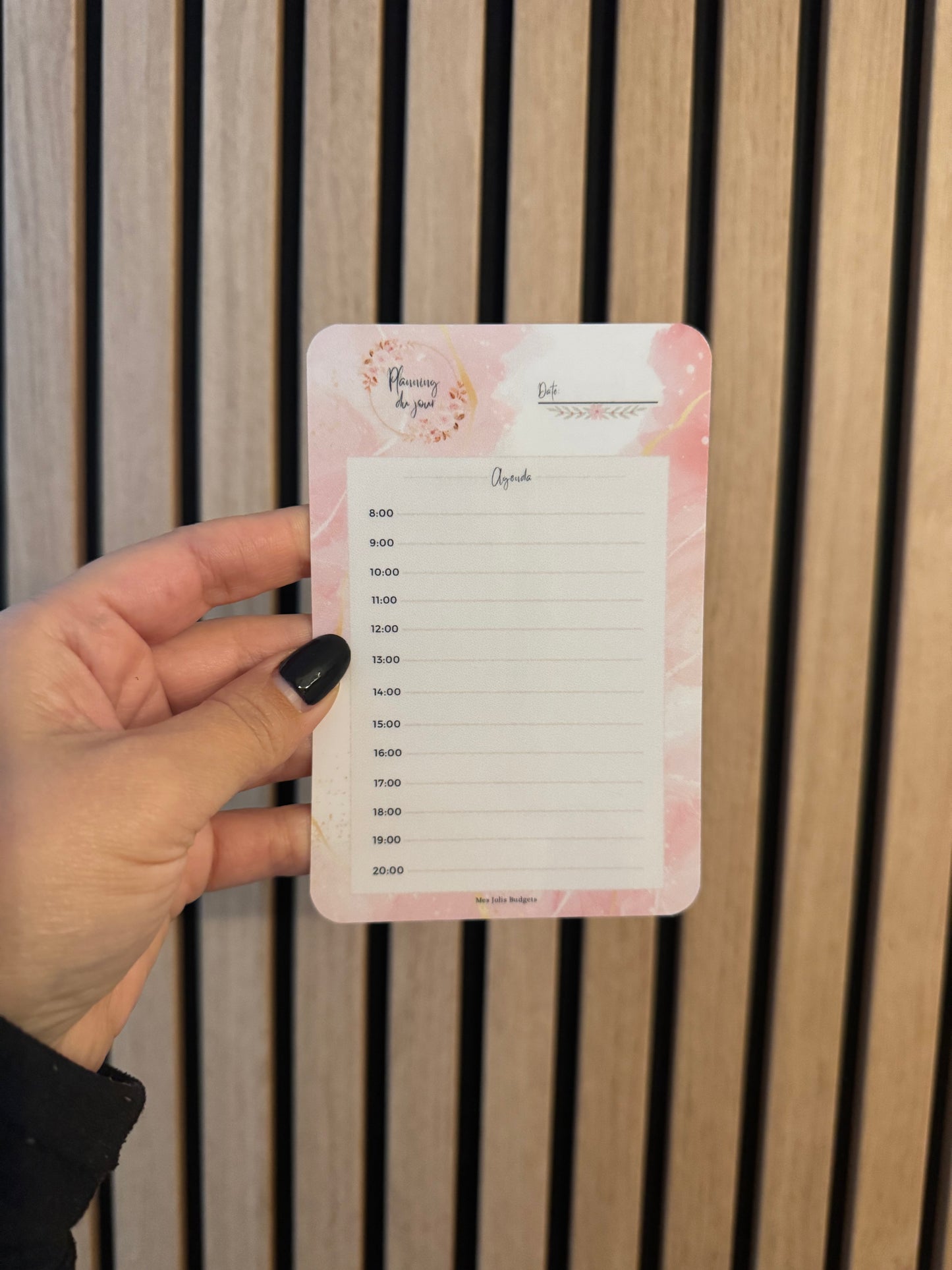Fiche « Mon Planning du jour »