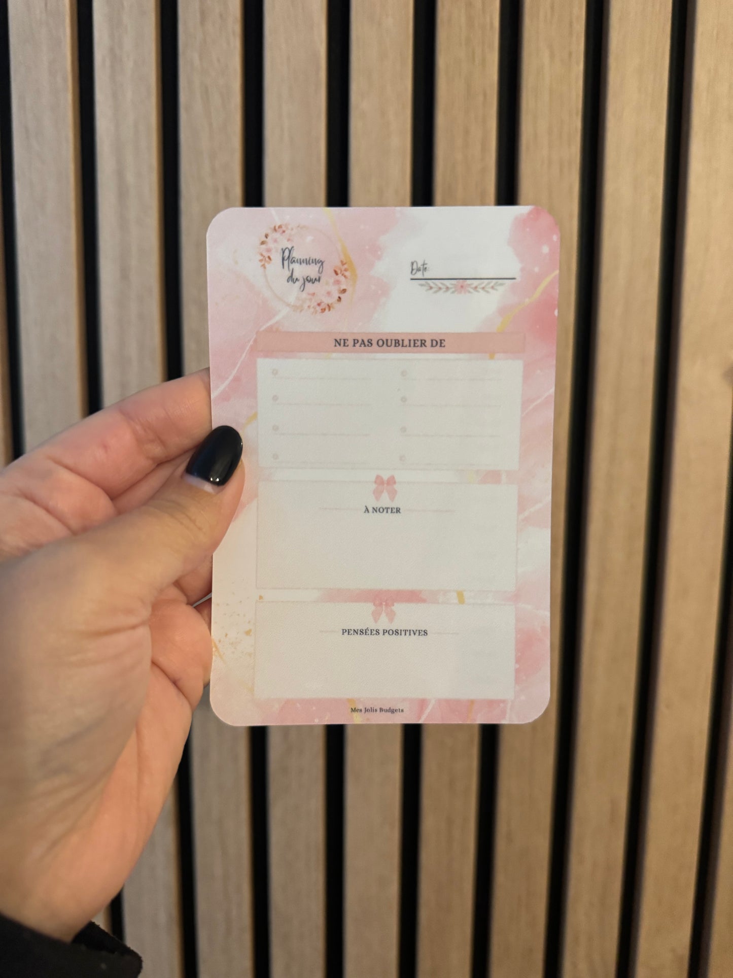 Fiche « Mon Planning du jour »