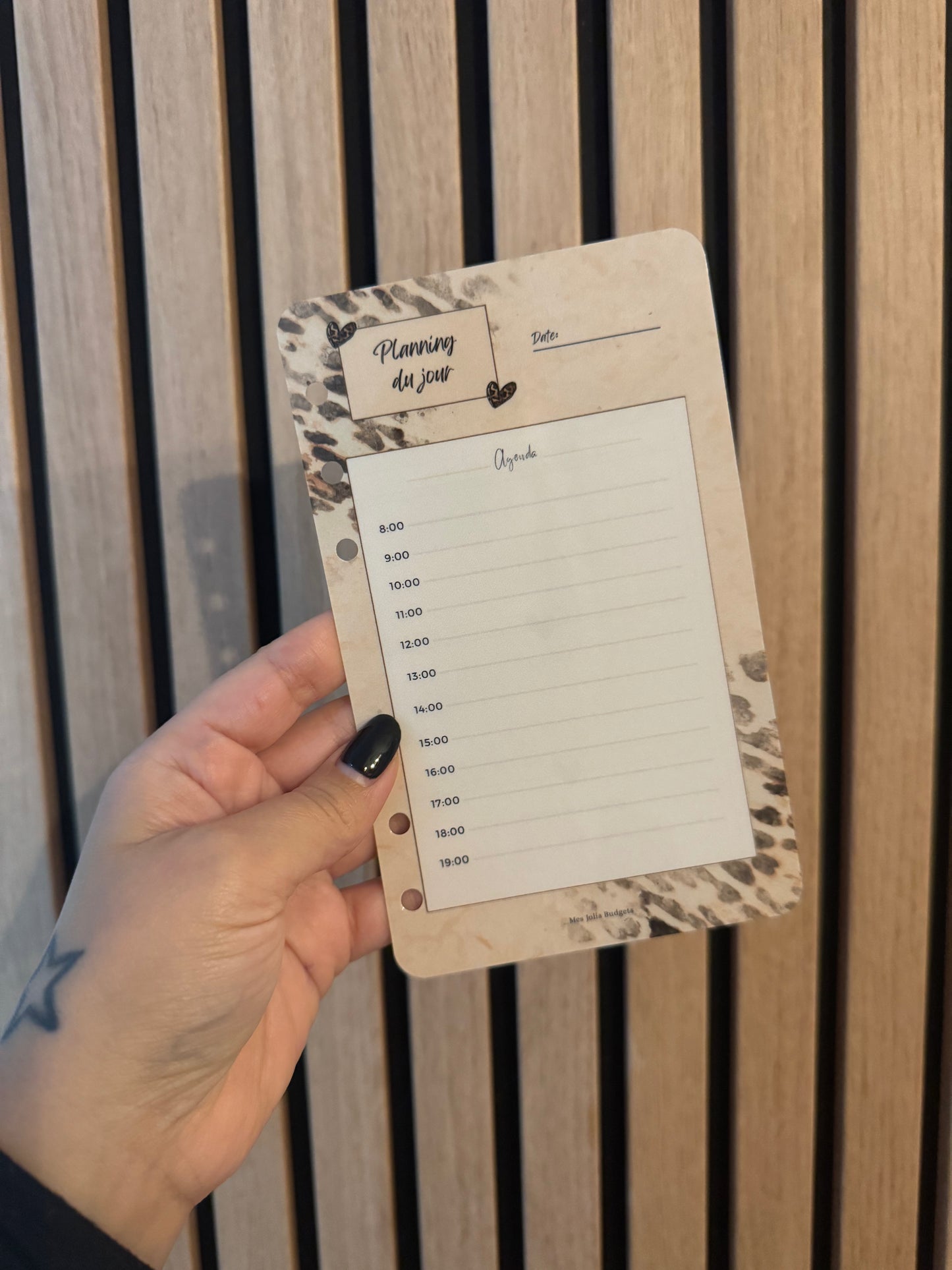 Fiche « Mon Planning du jour »