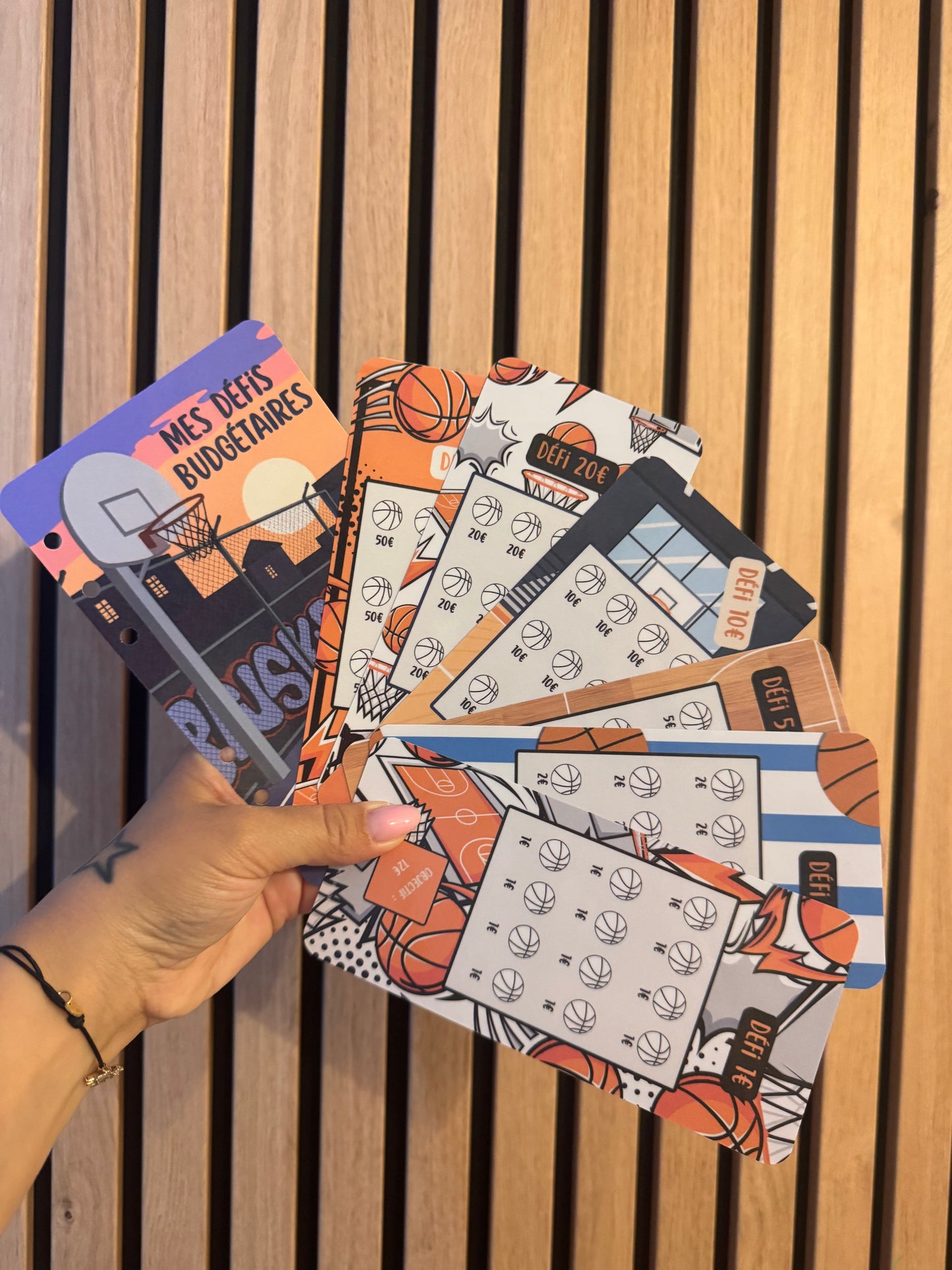 Budget Enfant : Lot trackers défi budgétaire + page de garde couverture motif Basket 🏀