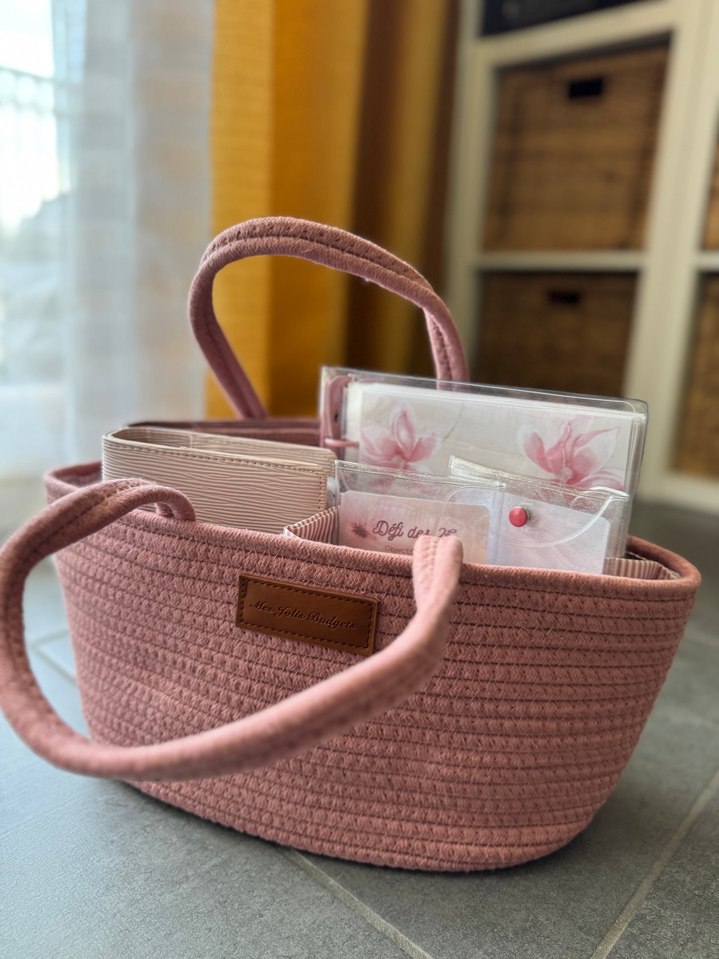 Panier de Rangement Budget Rose – Mes Jolis Budgets 🩷