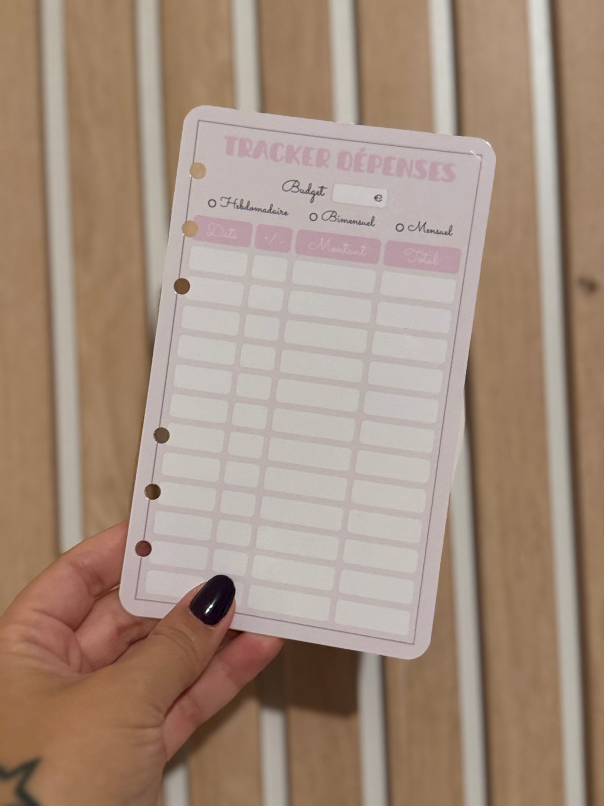 Fiches A6 « mes essentiels budget »