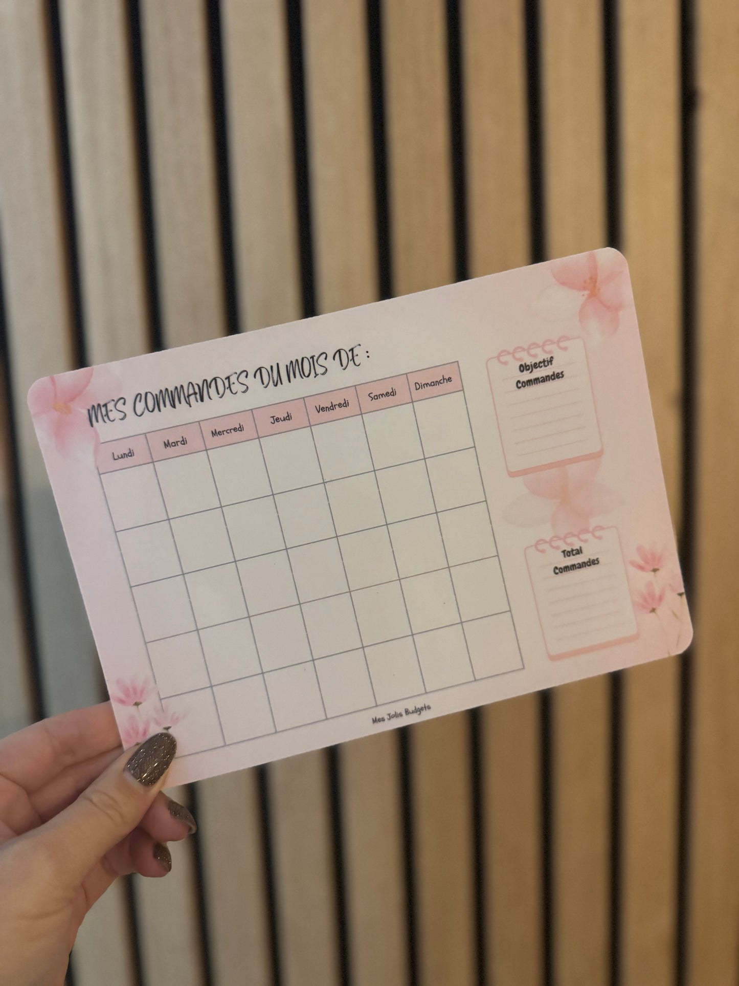Fiche Suivi de commandes ( Plastifiée et réutilisable)