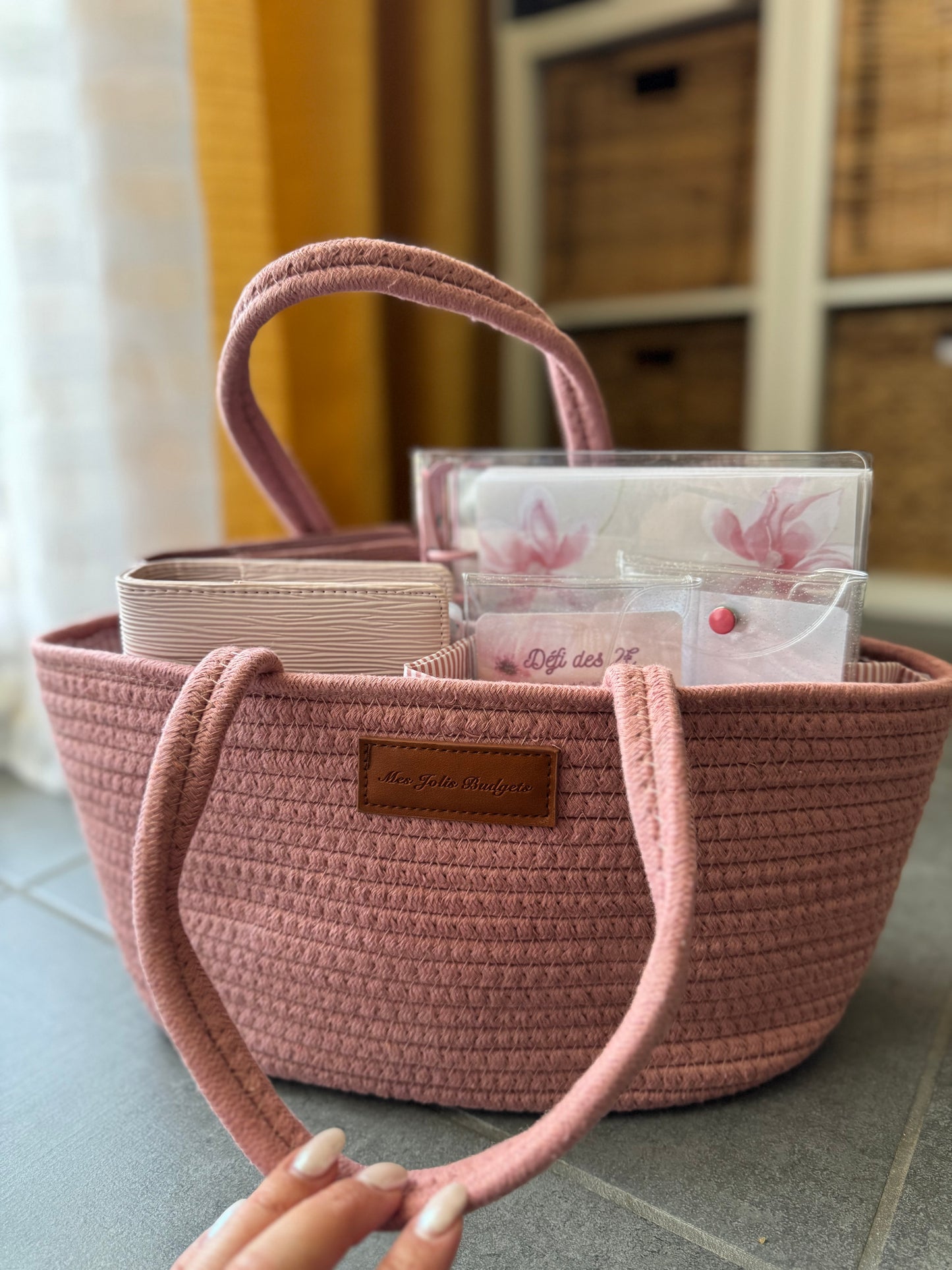 Panier de Rangement Budget Rose – Mes Jolis Budgets 🩷