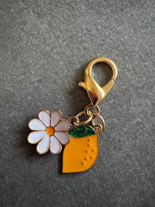 Porte clé « citron & marguerite »