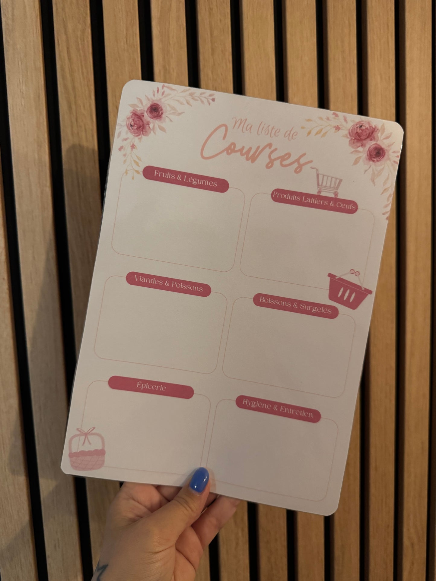 Fiche « Ma liste de courses » A4 Plastifiée