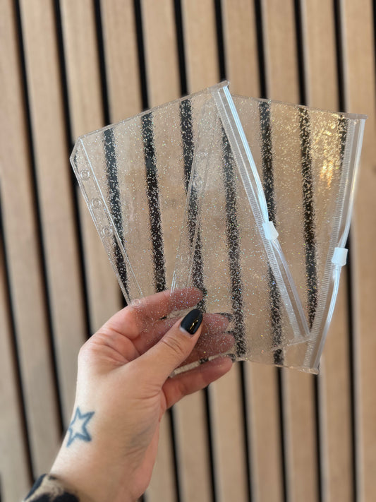 Enveloppes A6 à zip pailletés ✨