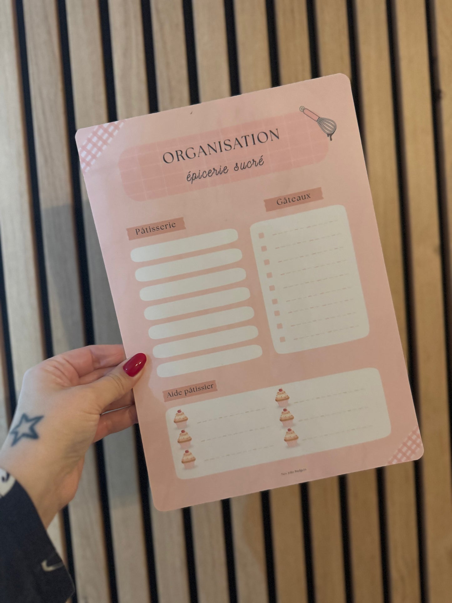 Fiche A4 recto verso plastifiée «  organisation épicerie salé et sucré »