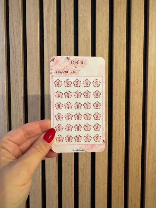 Défis Budget 1€ • 2€ • 5€ – Format A7 🌸