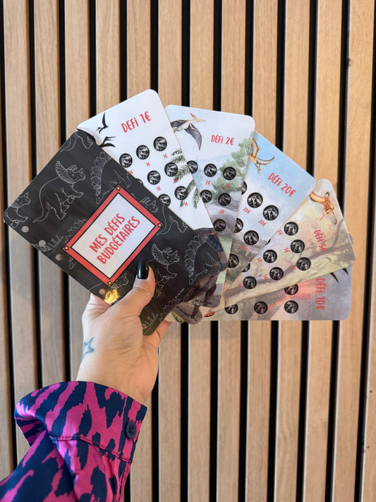 Budget Enfant : Lot trackers défi budgétaire + page de garde couverture motif dinosaures 🦖