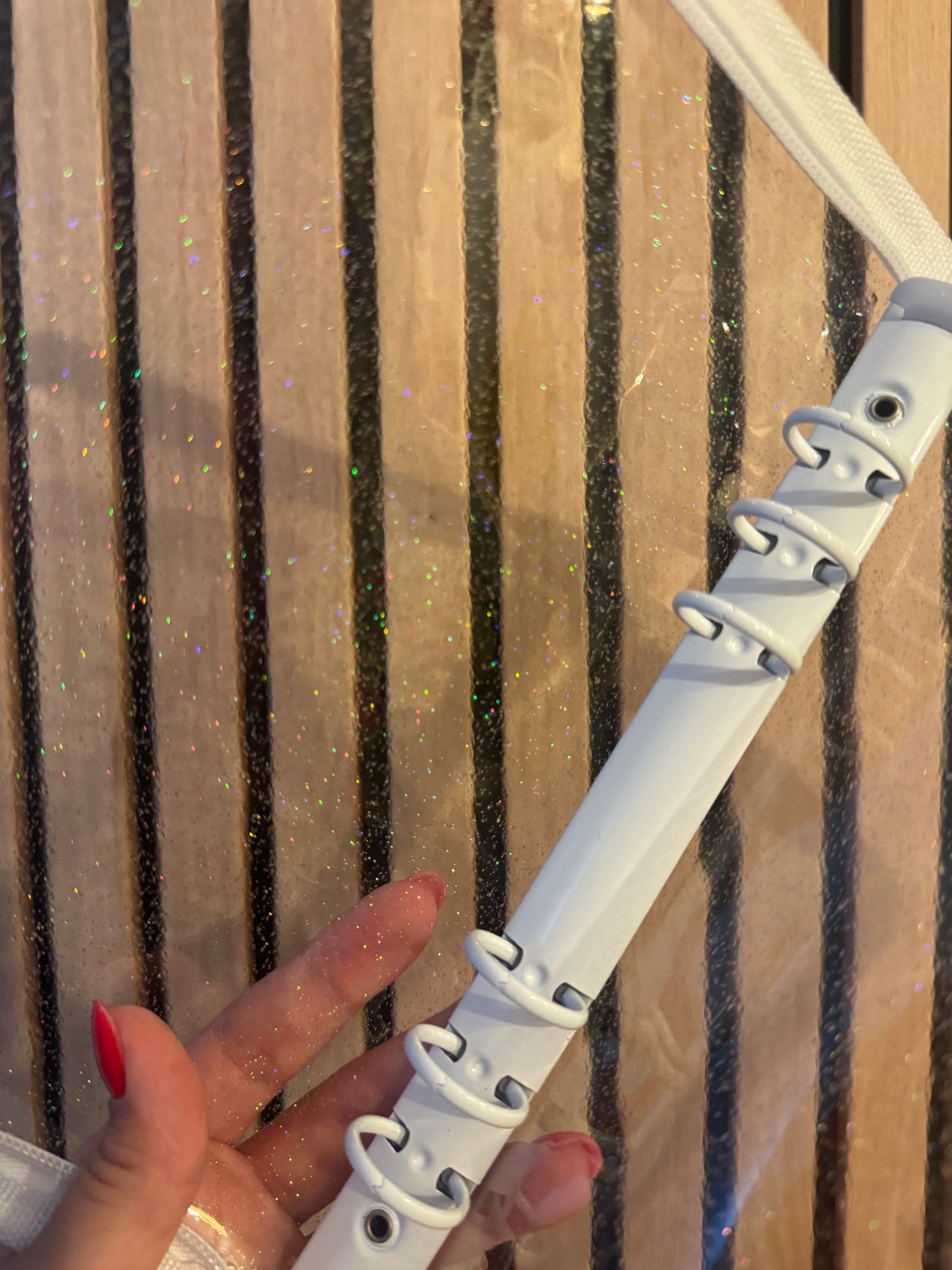 Classeur avec fermeture A5 blanc à paillettes