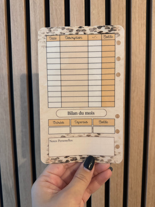 Tracker budget recto verso A6 leopard