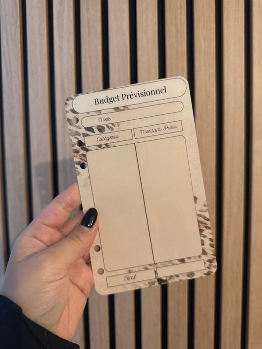 Budget prévisionnel recto verso A6 - Léopard