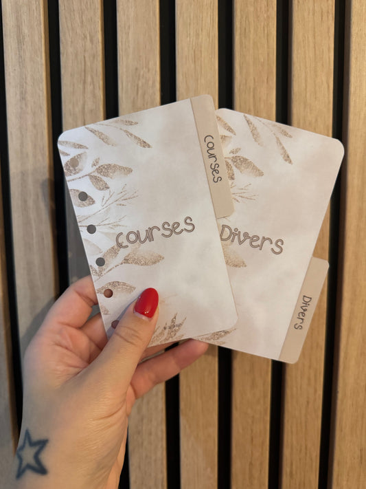 🌸 Lot de 2 intercalaires A7